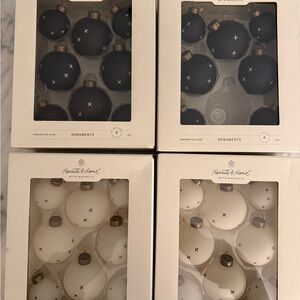 Hearth & Hand Black and White Glass Ornaments